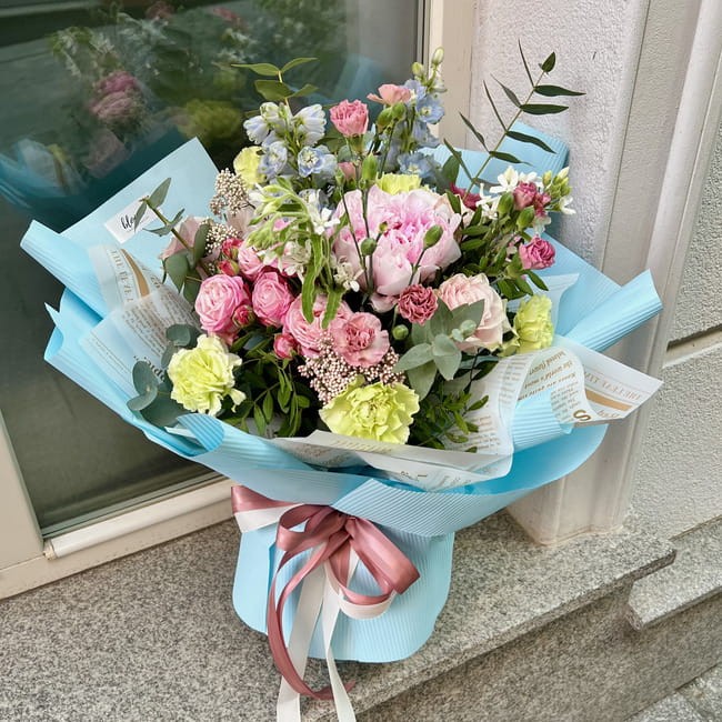 Autorski bukiet z piwonią i różami - SUMMER LOVE