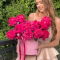 Flower box z róż Barbie Pink