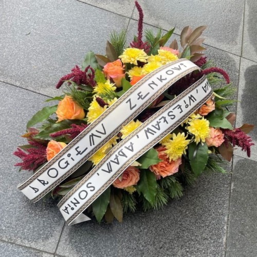 Jesienna wiązanka pogrzebowa z naturalnych kwiatów - PRZEMIJANIE