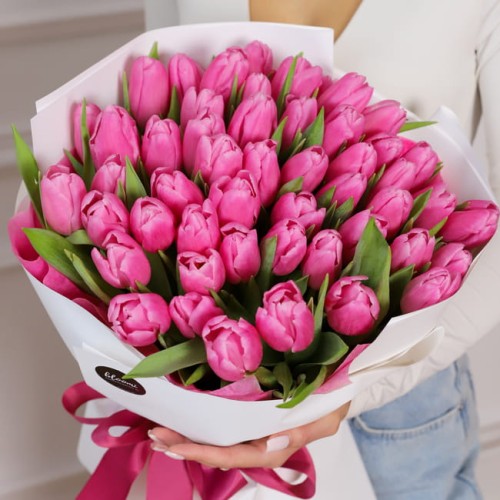 Walentynkowy bukiet różowych tulipanów - CHWILE Z TOBĄ