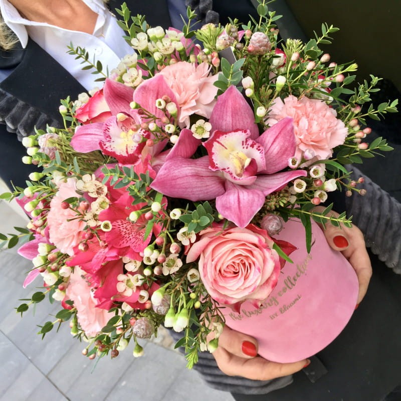 MALINOWE MARZENIE welurowy flower box L