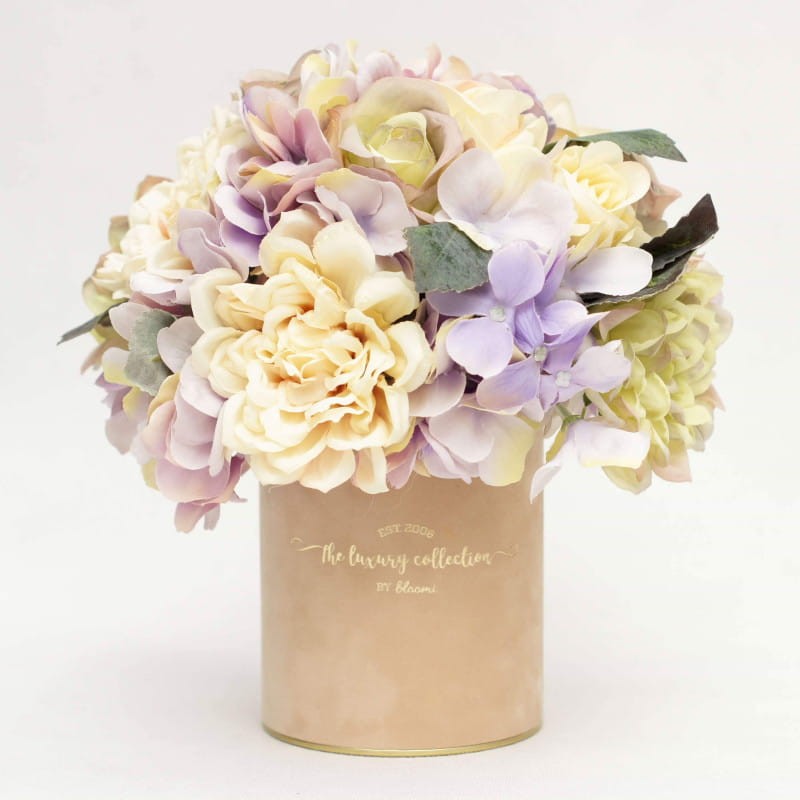 ROMANTYCZNE POLE flower box ze sztucznych kwiatów