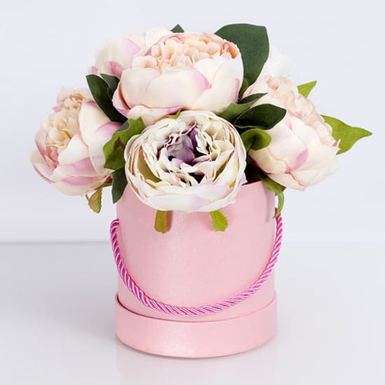 PEONIA Flower box ze sztucznych kwiatów