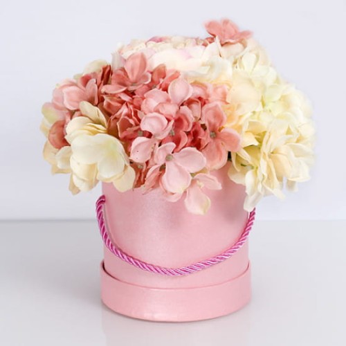 HORTENSJA Flower box ze sztucznych kwiatów