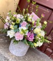 SZARA MYSZKA Welurowy flower box z żywych kwiatów