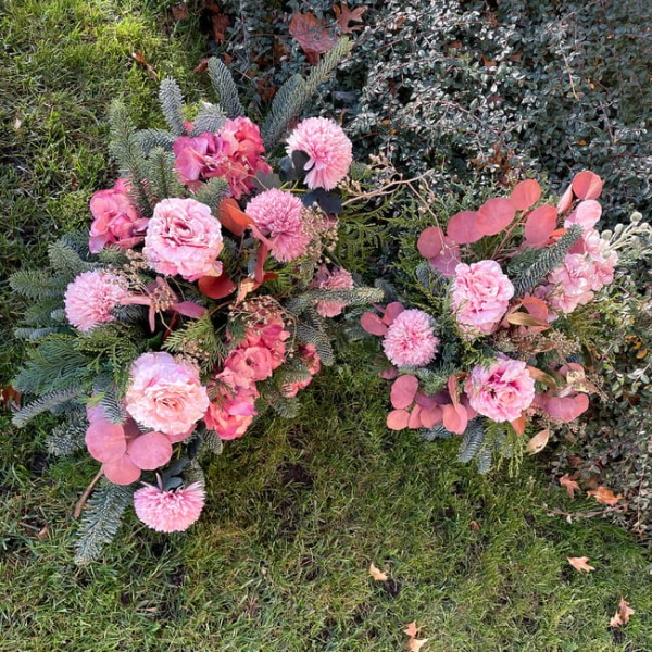 Mieszana kompozycja na grób - komplet 2 szt. - PAMIĘĆ NA ZAWSZE