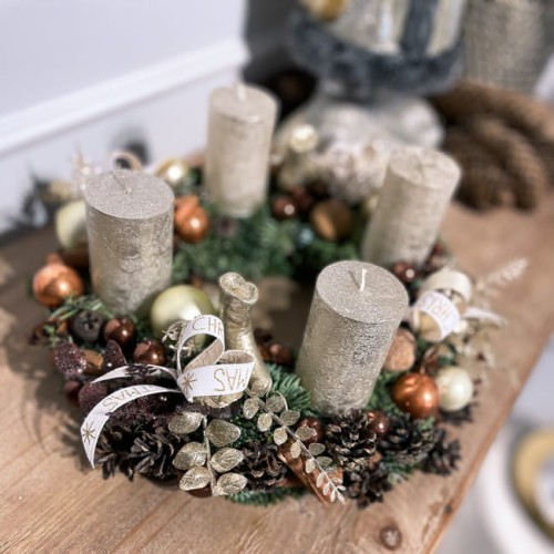  Złoty wianek adwentowy - MAGICZNE ŚWIĘTA