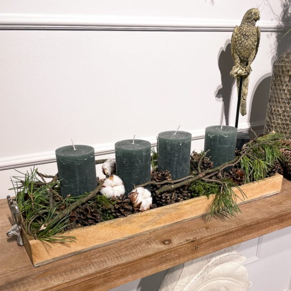 Naturalny stroik adwentowy - ŚNIEŻNA BAWEŁNA