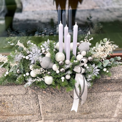 Stroik adwentowy - BIAŁE ŚWIĘTA