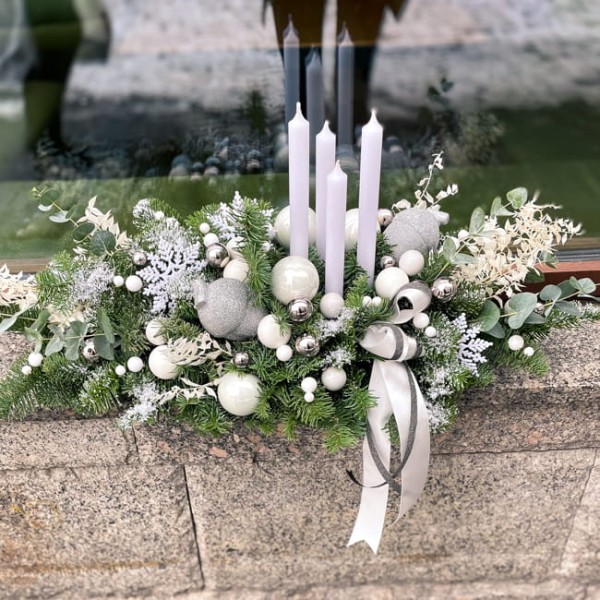 Stroik adwentowy - BIAŁE ŚWIĘTA