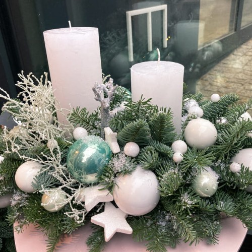 Stroik świąteczny - LAS W ŚNIEGU