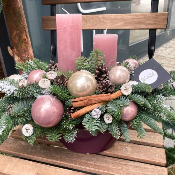 Stroik bożonarodzeniowy w naczyniu - ZAPACH ŚWIĄT