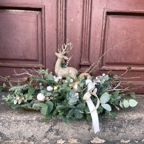 Stroik świąteczny - RENIFER Z ZAPRZĘGU MIKOŁAJA