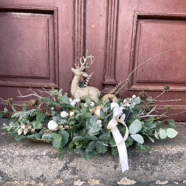 Stroik świąteczny - RENIFER Z ZAPRZĘGU MIKOŁAJA