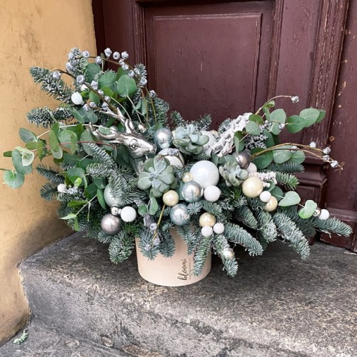 Flower box na święta - LEŚNI MIESZKAŃCY