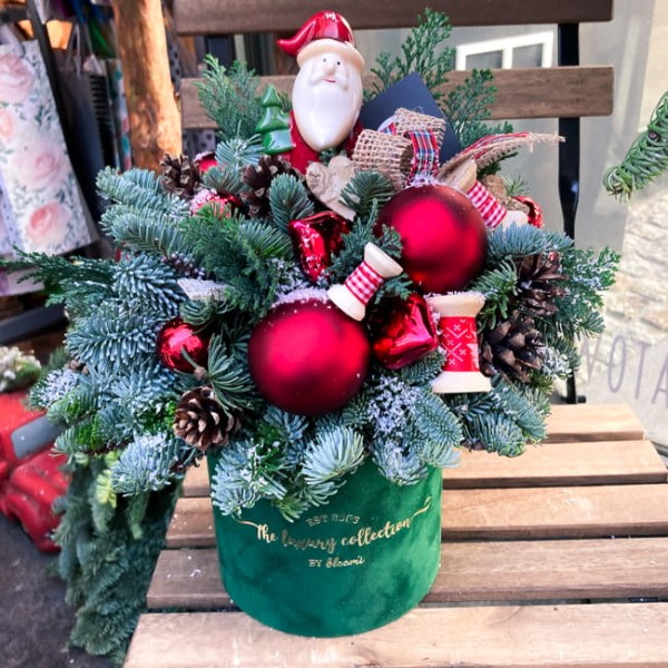 Flower box na święta - MIKOŁAJ JUŻ JEDZIE