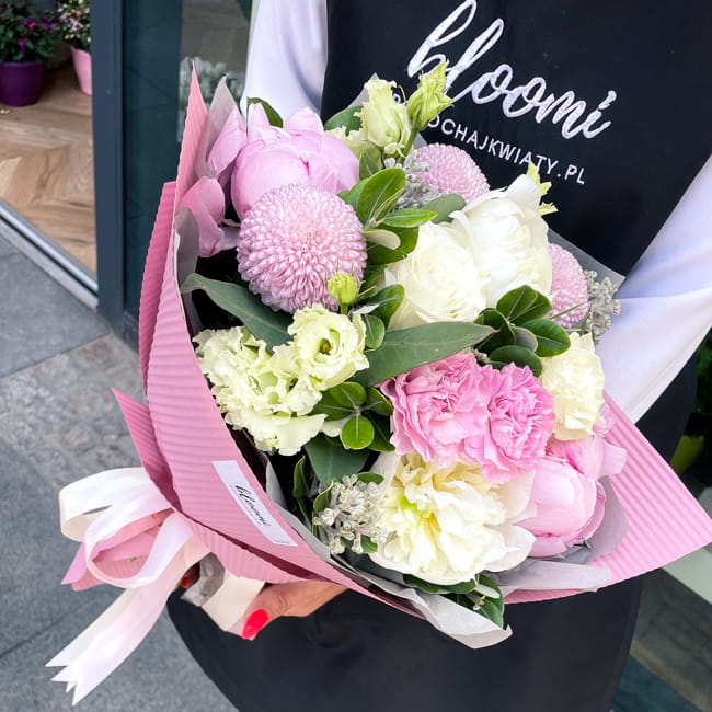 Bukiet z chryzantemą ping pong