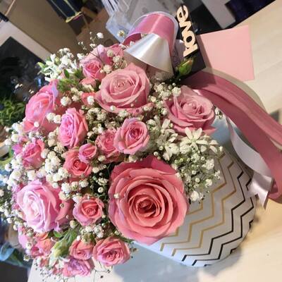 Pudełko kwiatowe z różami